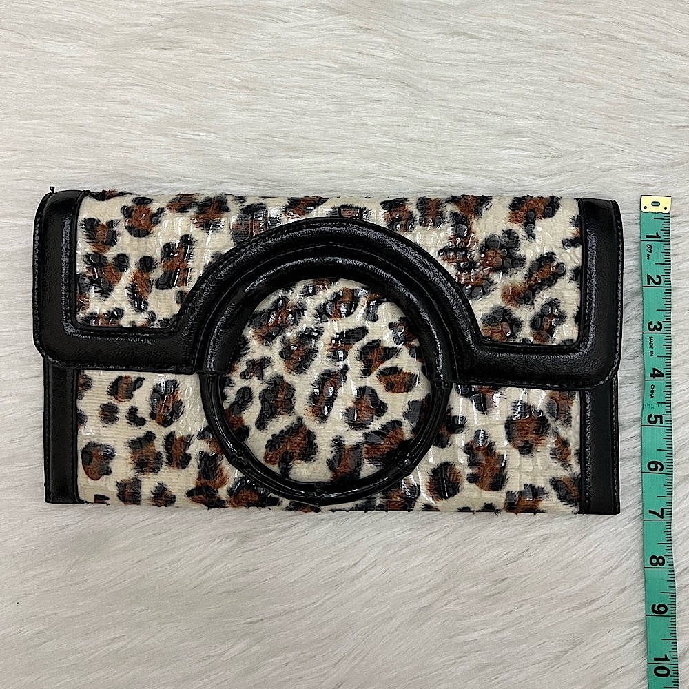 JOAN RIVERS - BLACK BROWN TAN CLASSICS COLLECTION CLUTCH - Picture 9 of 11